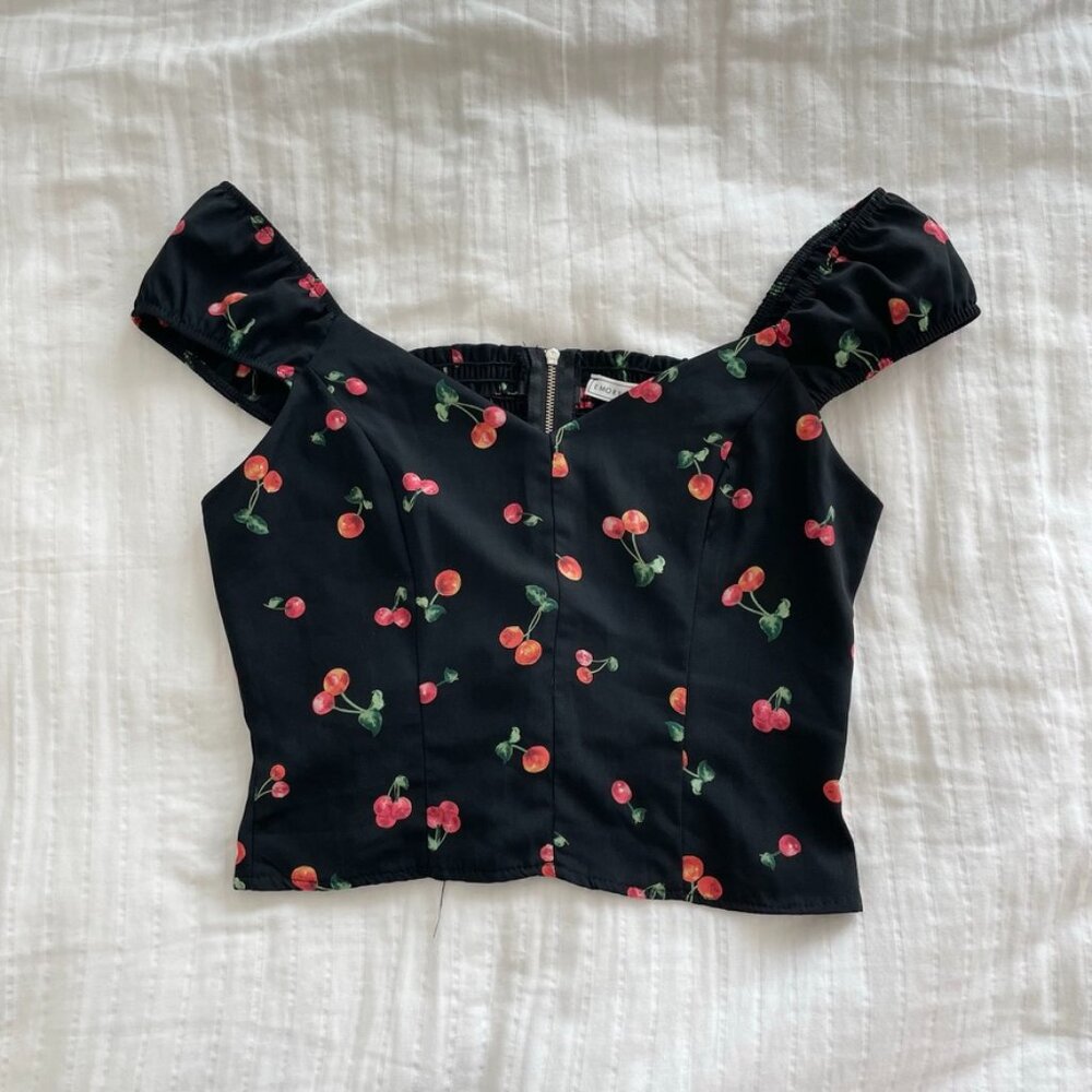 NWOT Cherry Corset Top